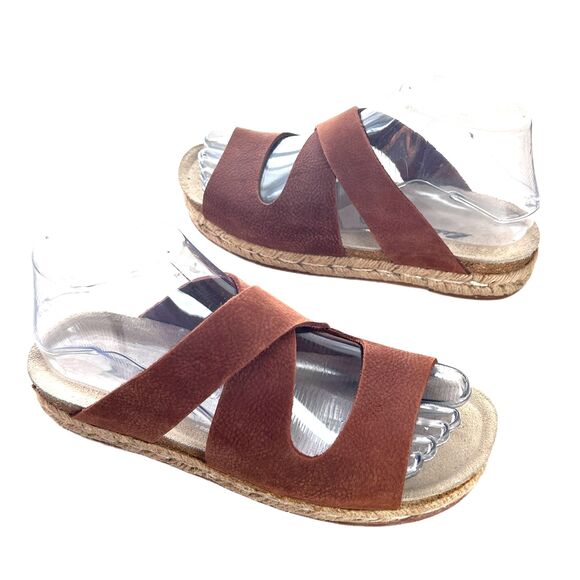 Eddie Bauer Shoes - 💐 Eddie Bauer Sandals 6 Brown Leather Shoes Slip On Slides Boho Hippie Gorpcore